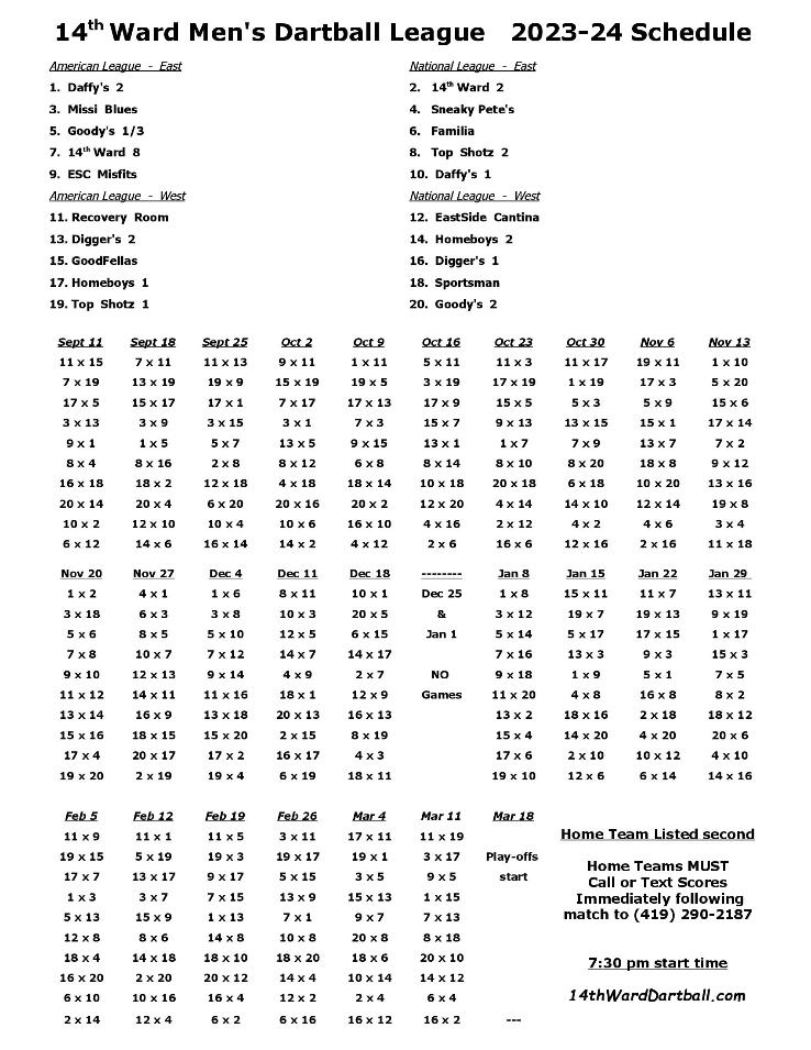 Toledo Dartball 201516